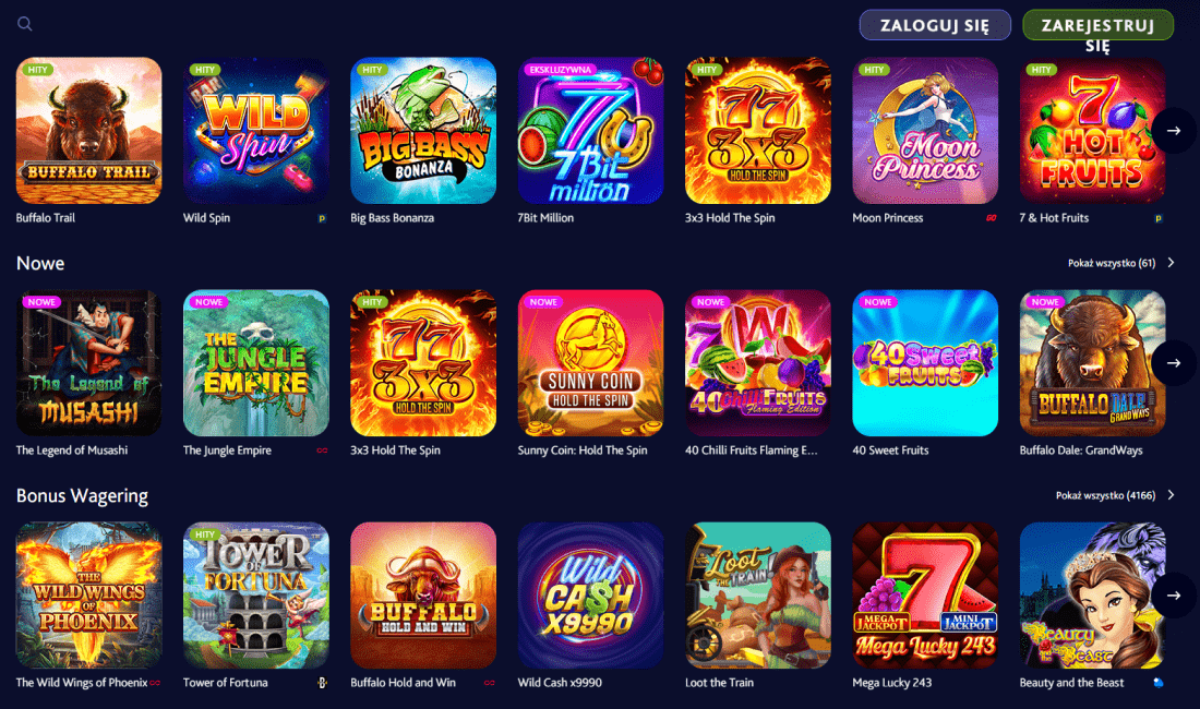 Sekcja z automatami do gry